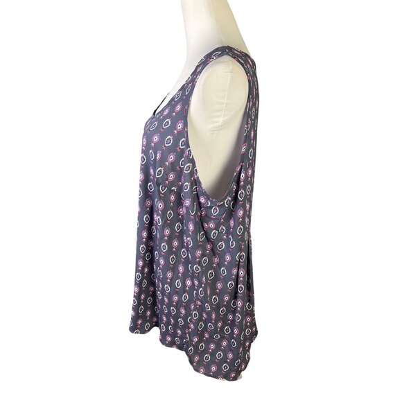 Torrid Womens Sleeveless Scoop Neck Tank Top Size 0 Gray & Pink Abstract Print - Picture 3 of 7